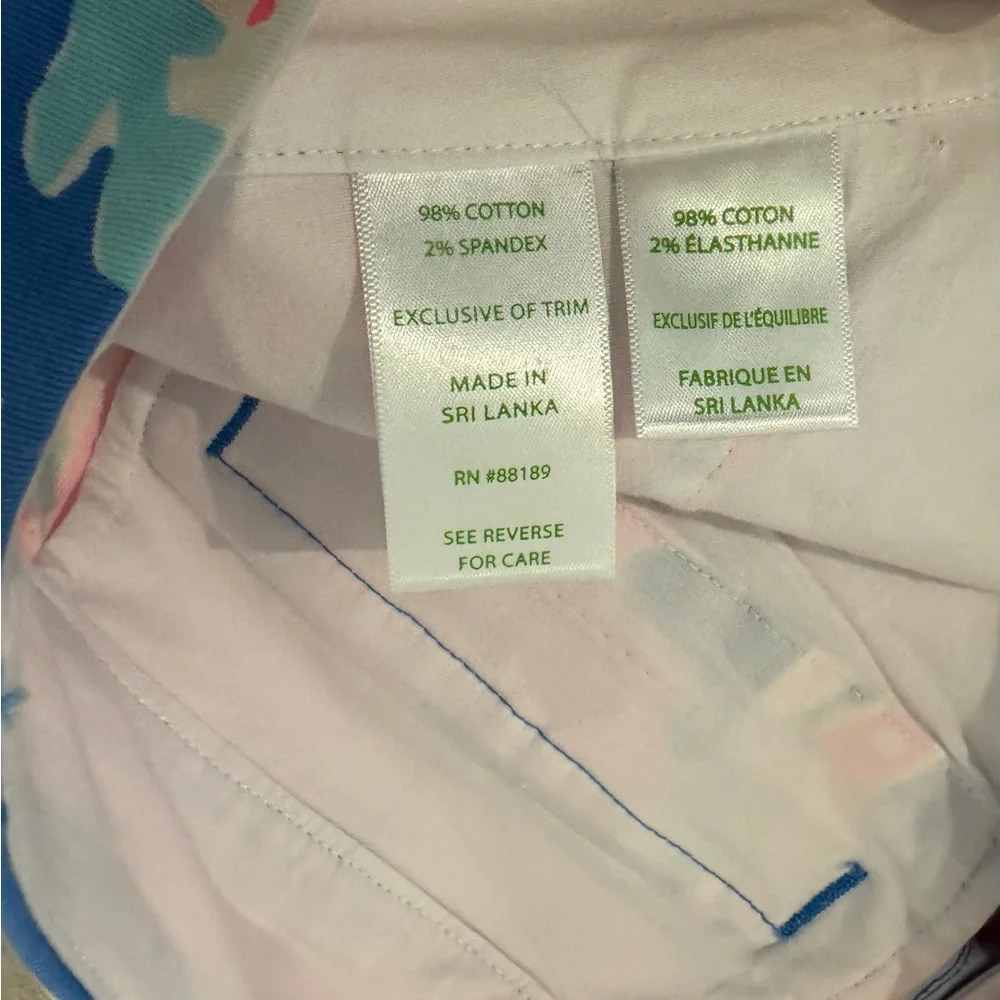 Lilly Pulitzer Sadie Stretch Crab Cropped Pants Bright Coastal South Beach Sz 0 - Picture 11 of 11